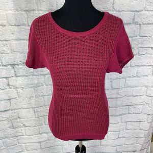 A.N.A. Cotton blend Open knit short sleeve sweater size XS